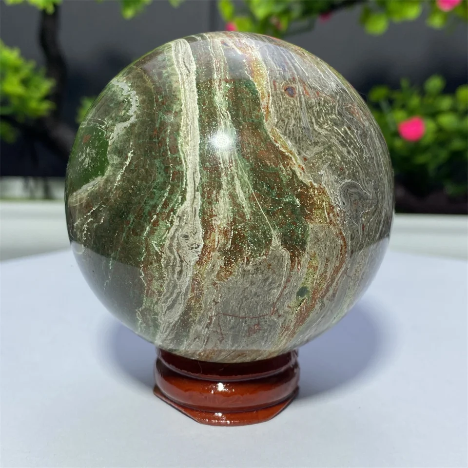 Prírodné krištáľové dúhové machové agate loptičku GEM GEM Liečenie Reiki Energy Minerály Kamenné ručne leštené domáce dekorácie
