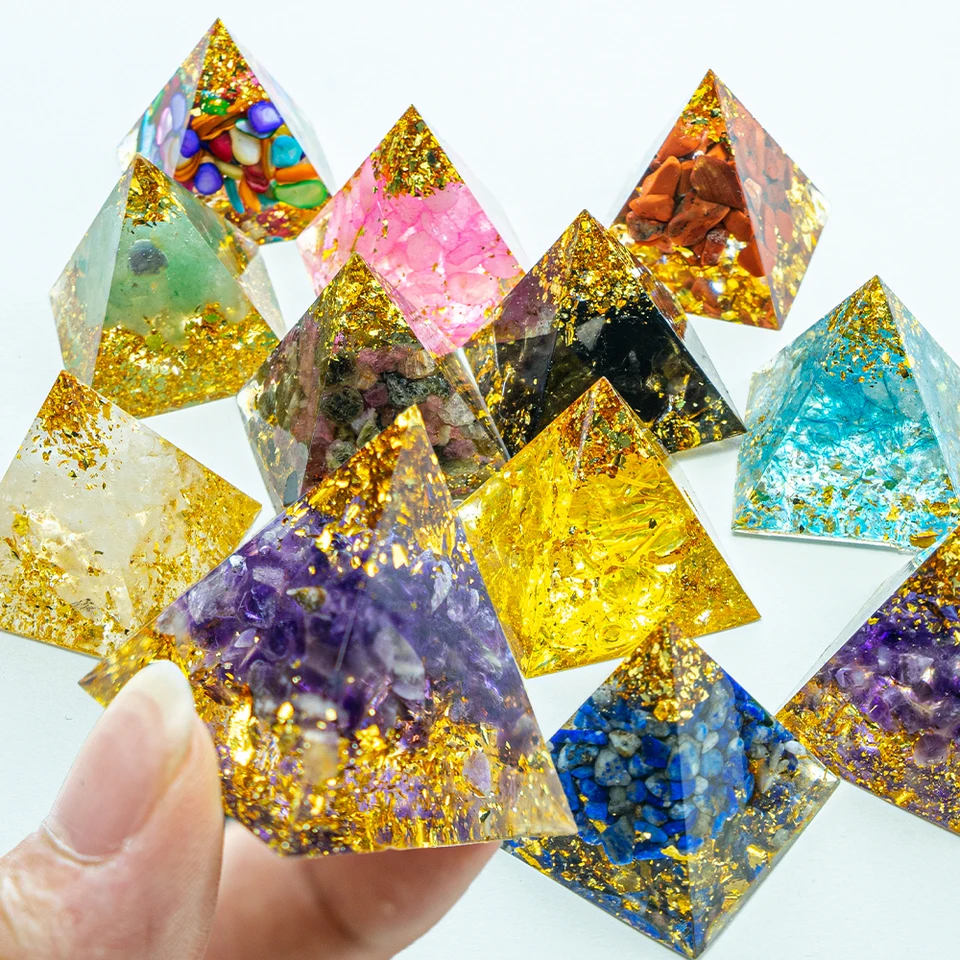 Prírodné krištáľové reiki liečivé krištáľové pyramídové energetické čakanie na generátor živicu kremeň ametyst meditácia nástroja Domovod