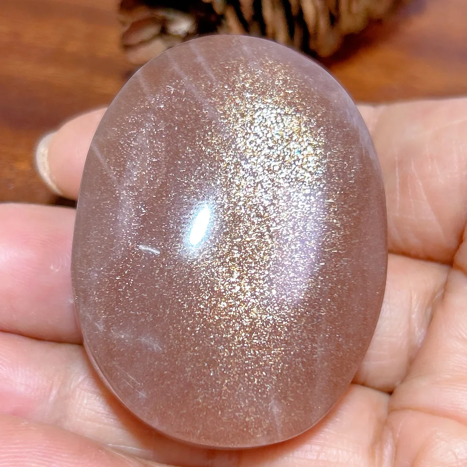 Prírodné kryštály drahokam slnečné kameňa Palm Foldy Moonstone Gemstones leštená dúha reki liečivá miestnosť dekor minerálny energetický darček