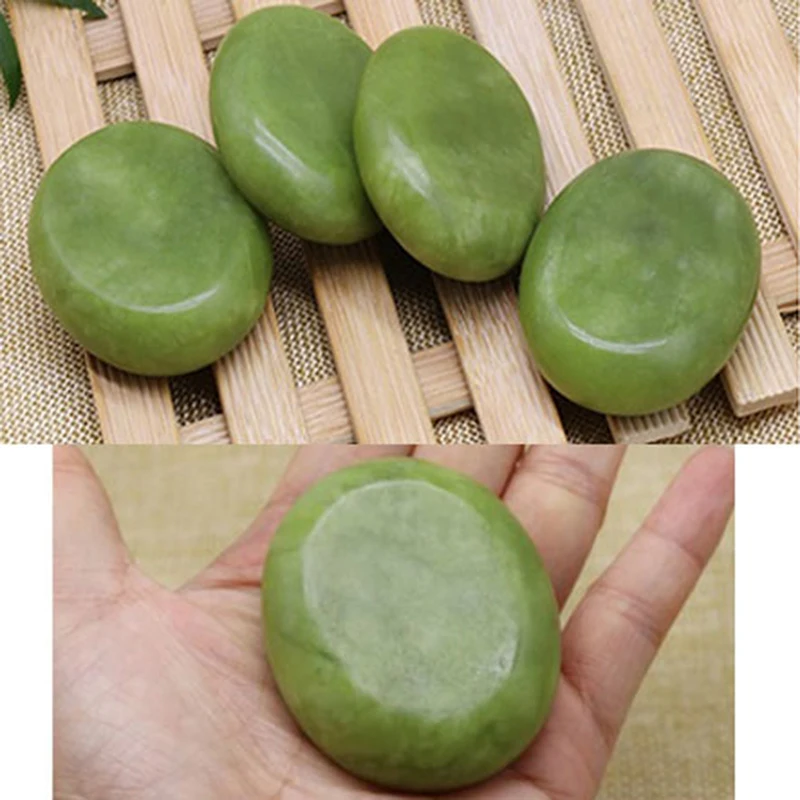 Prírodné masážne kamene Green Jade Stones Cold Rock pre hlboké tkanivové masáž