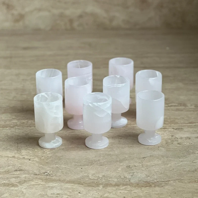 Prírodné mramorové biele Onyx Design Design Ornament Domáca reštaurácia Desktop White Jade Aromaterapeuteraps Držiteľ držiaka