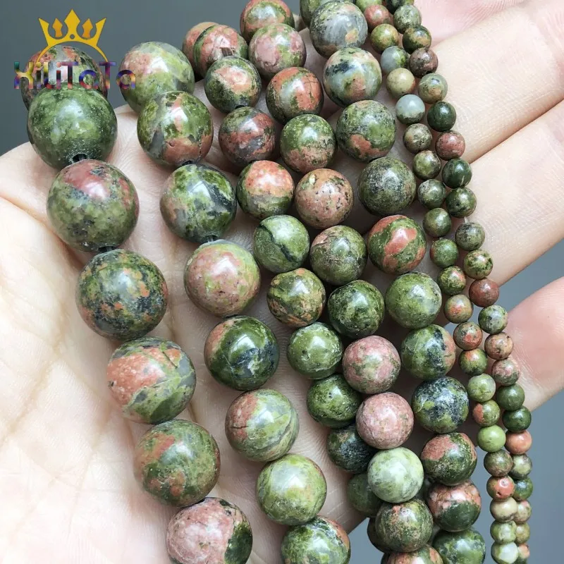 Prírodné nekalérske kamenné korálky Round Loose Spacer Pirálky pre šperky Výroby DIY Náramok Náramok Charm 15 '' Pick Veľkosť 4/6/8/10/11/12 mm