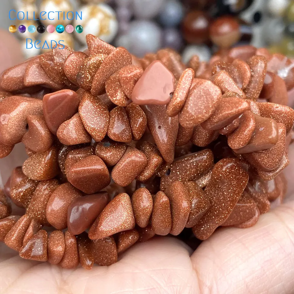 Prírodné nepravidelné zlaté farebné pieskové kameň Loose Spacer Spacerbeads pre šperky výroby DIY náramky Príslušenstvo veľkoobchod 15 ''