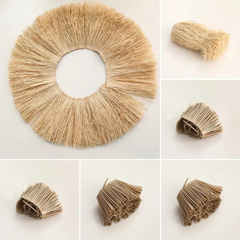 Prírodné raffia Slaw Straw Straw Pendens Creative Svadba juta Fringe Trim Diy Domáce pozadie nástenná makra