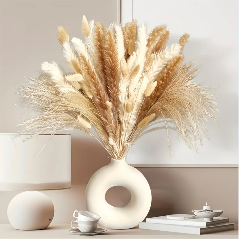 Prírodné sušené kvety Pampas Phragmites Rabbit Tail Grass Bytice Svadobné usporiadanie vianočné dekorácie boho domáci stôl dekor