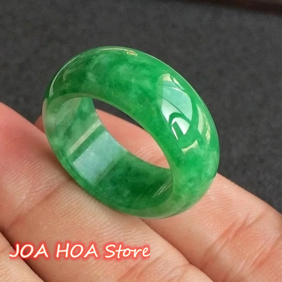 Prírodné zelené jade kamenné prstene jadeite amulet módne kúzlo ručne vyrezávané remeselné remeslá darčeky