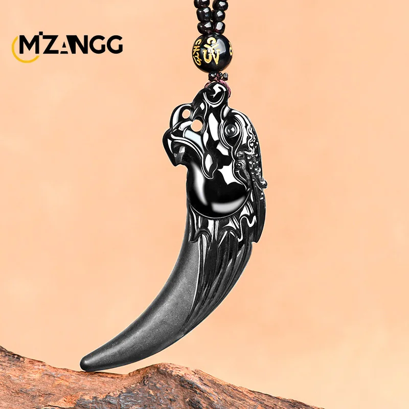 Prírodný A-Goods Jadeite Ink Jade Zodiac Dragon Dragon zuby prívesok Móda vysokokvalitného jadra náhrdelníka Muži a ženy sviatočný darček