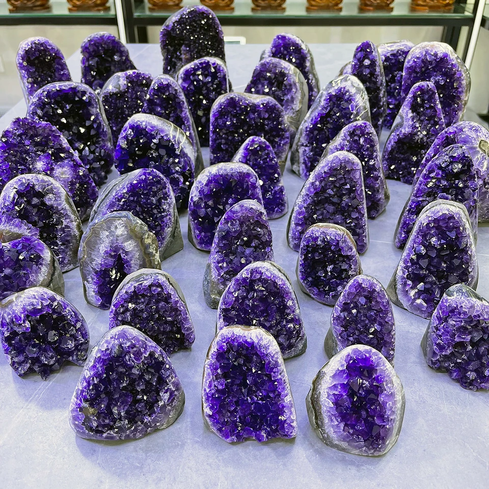 Prírodný ametyst Geode Purple Crystal Quartz Cluster Cluster Dream Energy Liečenie Thunder Egg Wholesale Domáca dekorácia