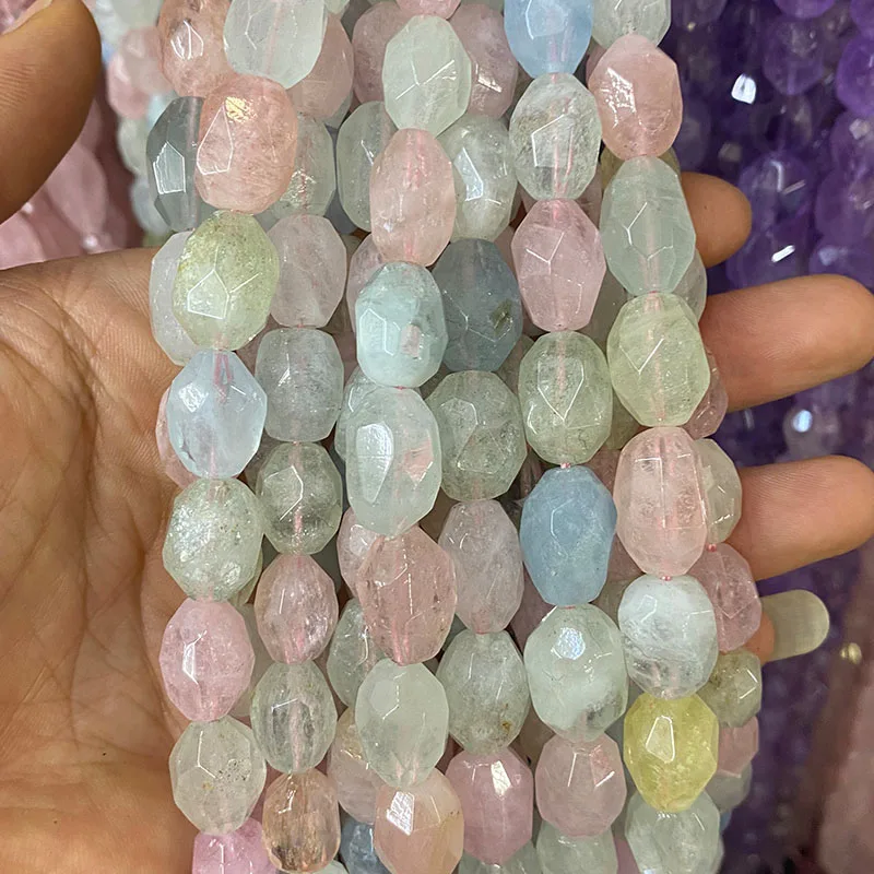 Prírodný kameň Morgan Rose Quartz Ametyst Smooth Stone Práľby pre domácich doplnkov Kúzla Náramok Náramok Náramok s výrobou 15