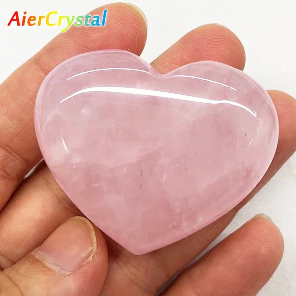 Prírodný krištáľový kameň láska srdce Srdce Big Heart Quartz Castrving Reiki Healing Rose Quartz Love Crystal Decoration Crafts 40-50 mm