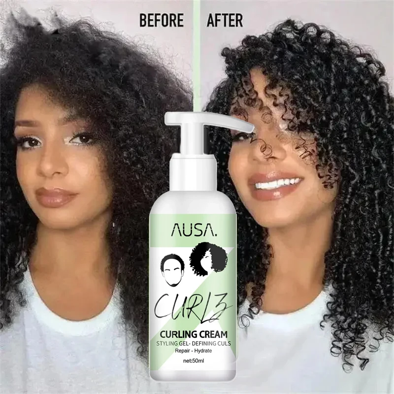 Prírodný krém na kučeravé vlasy pre kučeravý styling vlasov Curling Vlhkosť Lotion Anti Frizzy Bounce Scharpting Boost