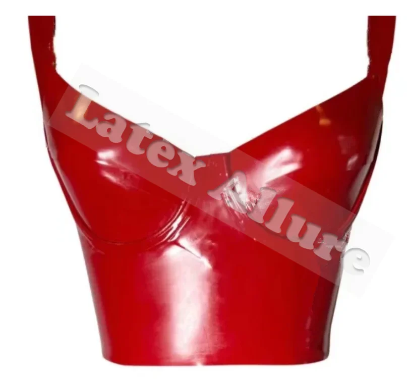 Prírodný latex ručne vyrobený top gummi catsuit sexy podprsenka zadný zips purs Schwarz badeanzug bikini cosplay 0,4 mm latexový bodyit