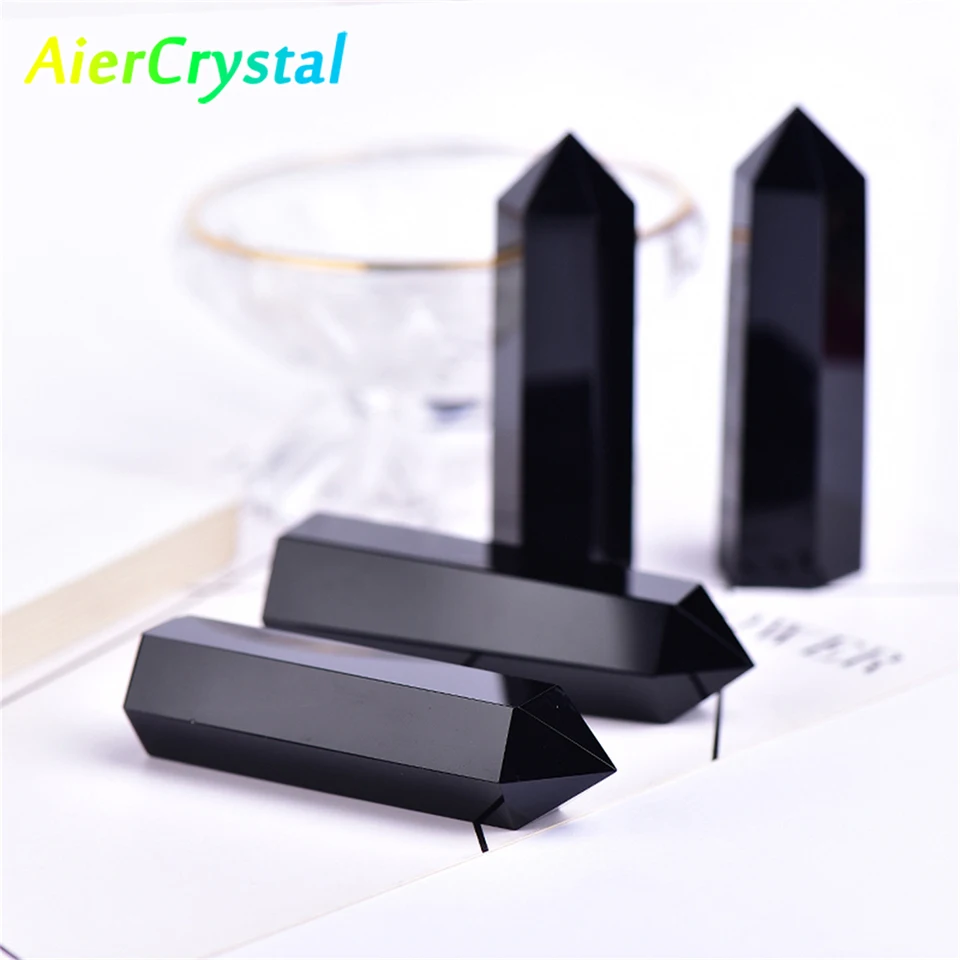 Prírodný obsidián Obelisk Dragon Stone Liečivý kameň Prírodný kremeň Domáca dekorácia Reiki leštený kameň dekorácia kus 1