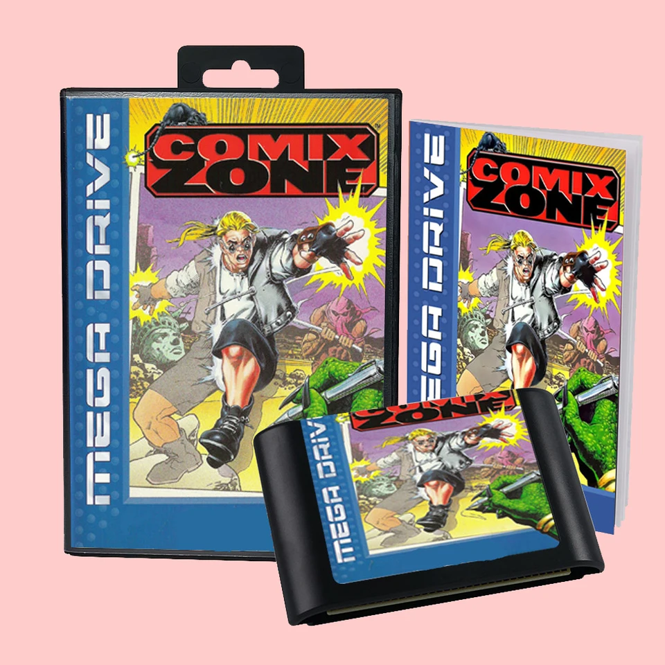 Príručka Comix Zone Eur Version Game Card Box pre 16 bitov Sega MD Megadrive Genesis Consoles