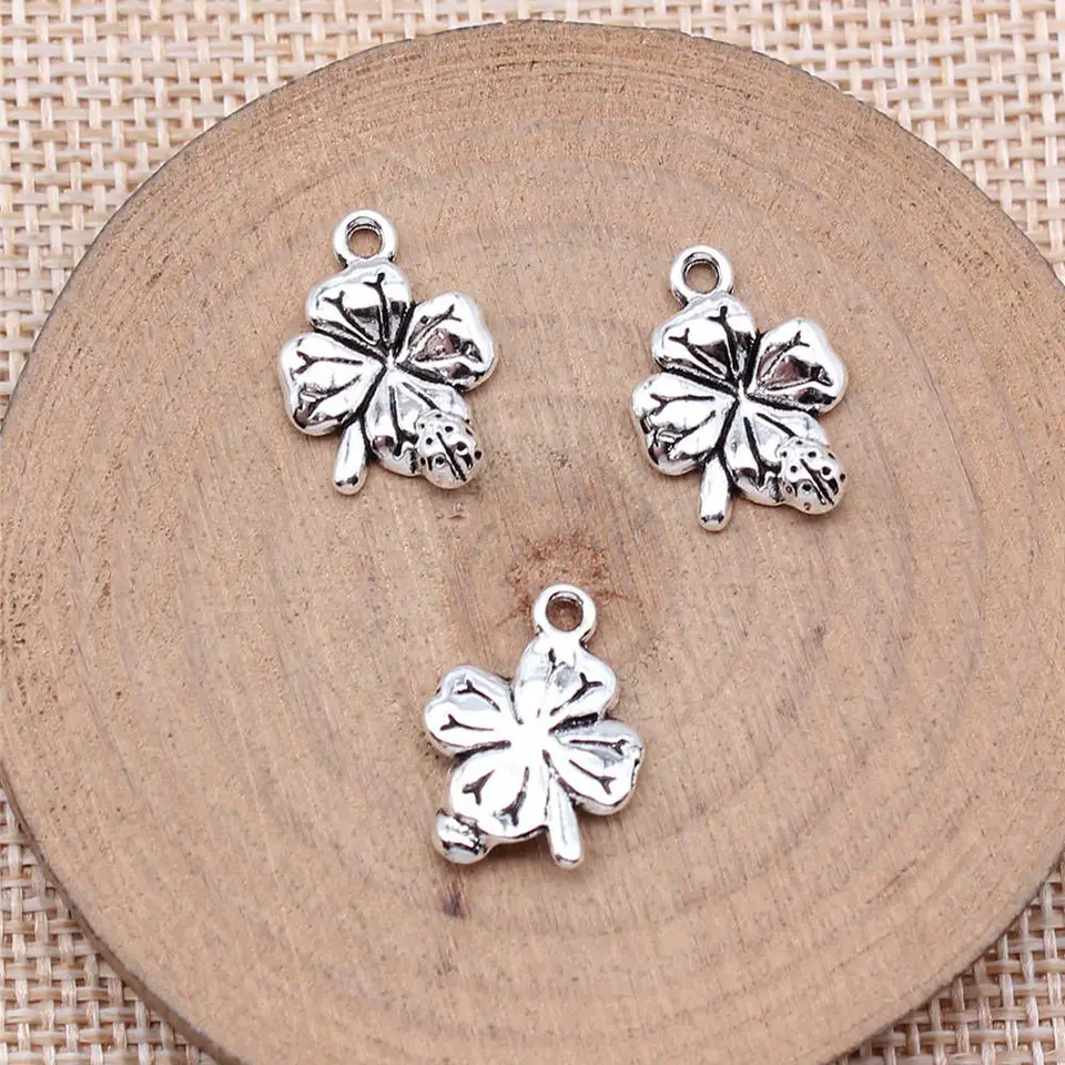 Prísady Ladybug Clover Charms šperky 17x12 mm 20ks