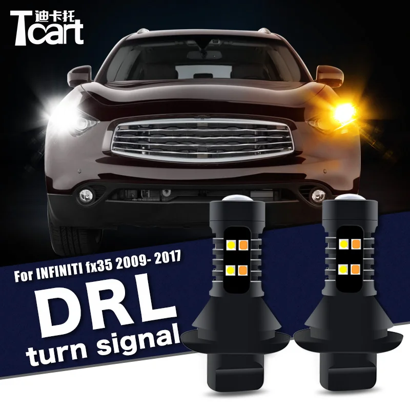 Príslušenstvo automobilu 7440 WY21W T20 pre Infiniti QX70 FX35 FX37 FX50 (S51) 2009-2017 2ks LED DENNE RUNG RUNG RANG LIGHT Turn DRL 2in1