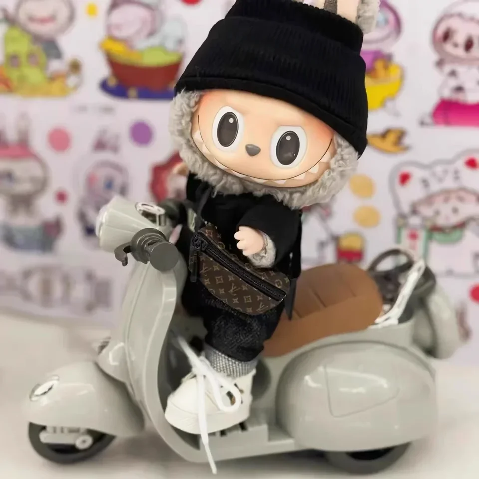 Príslušenstvo pre bábiky LaBubu 360 stupňov rotujúca motocyklová hračka pre bábiku Labubu