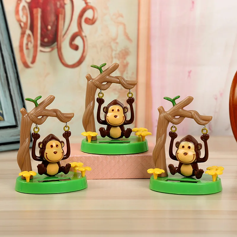 Príslušenstvo solárnej energie trasenie hlavy Doll Swing Monkey Gift Creative Interation Detodes Auta