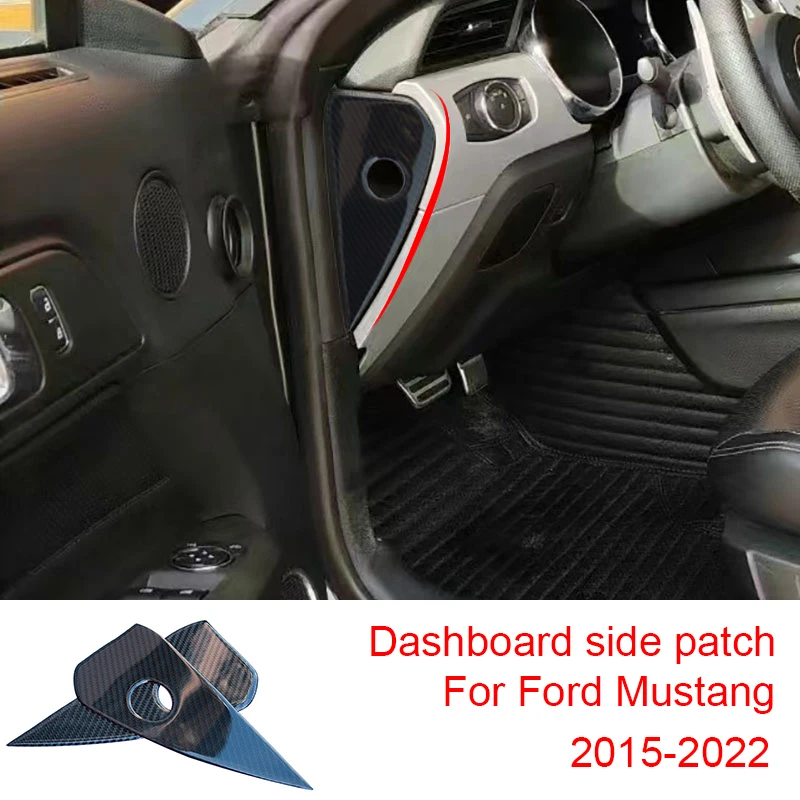 Príspevok na bočné dekorácie prístrojov na prípravku na nálepky na auto z uhlíkových vlákien pre Ford Mustang 2015-2022 Trim Vnútorné doplnky