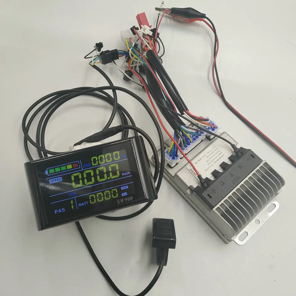 Prístroj LCD Display SW900 Farba+trojhodová sínusová vlna liate hliníkový kefový ovládač s kefou 500W-600W Elektrický prístup k vozidlu