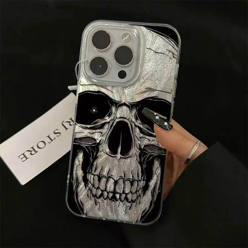 Prístroj s hardpónom módnej lebky pre iPhone 16 15 14 13 12 11 Pro Max xs xs xr 7 8 plus zábava ochranný kryt karikatúry Y2K