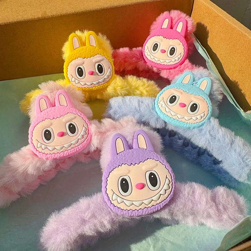 Príšery Bunny labbubu plyšové vlasy Claw Clip Clip