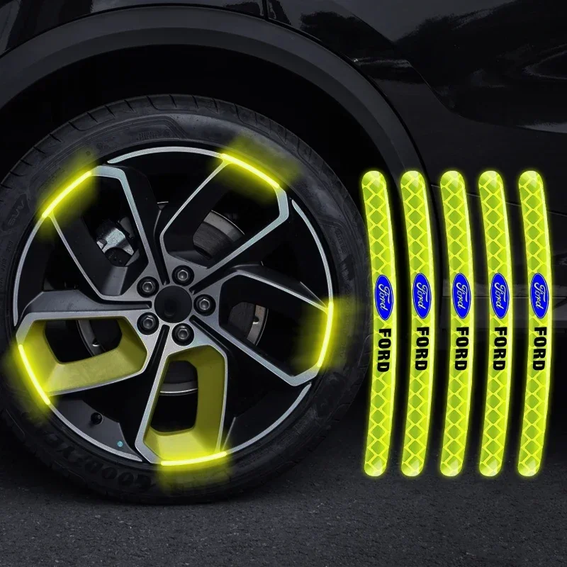 Prúžky reflexný automobil motocykel nálepky na nálepku kolesa pre Ford Mustang Raptor Fiesta Focus 2 3 4 Mondeo EcoSport Kuga Fusion