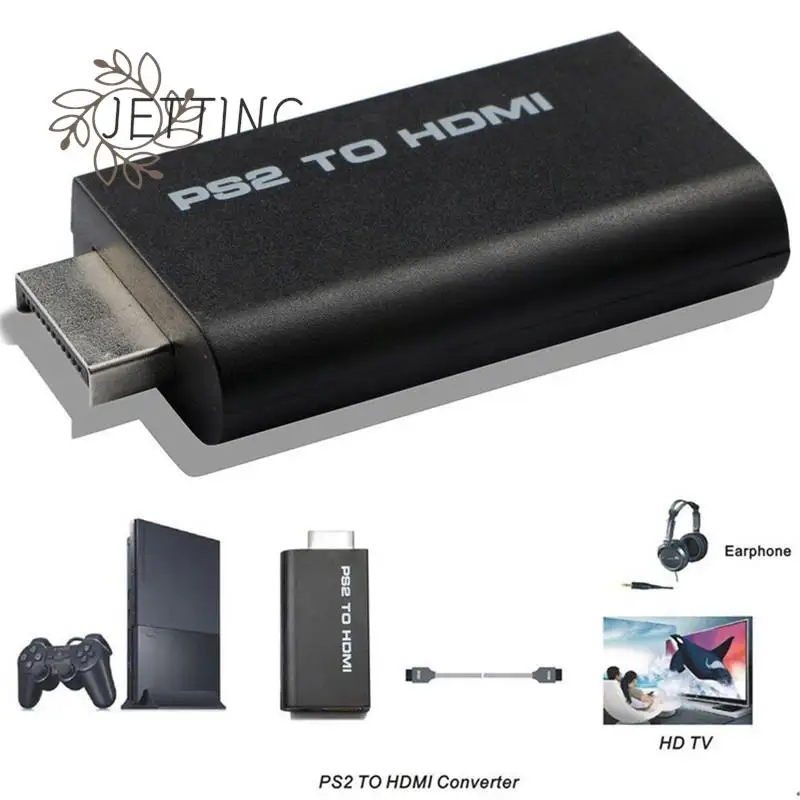 PS2 až HDMI 480i/480p/576i Audio Video Converter Adapter s 3,5 mm zvukovými výstupmi podpory pre režimy displeja PS2