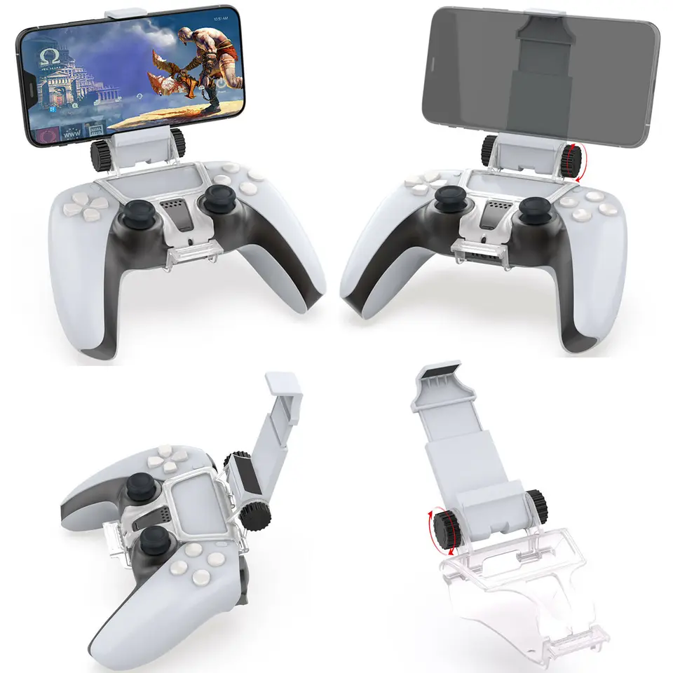 PS5 Controller Phone Držiak držiaka Skladateľný mobilný telefón stojan na držiak svorky pre bezdrôtový ovládač DualSense DualSense