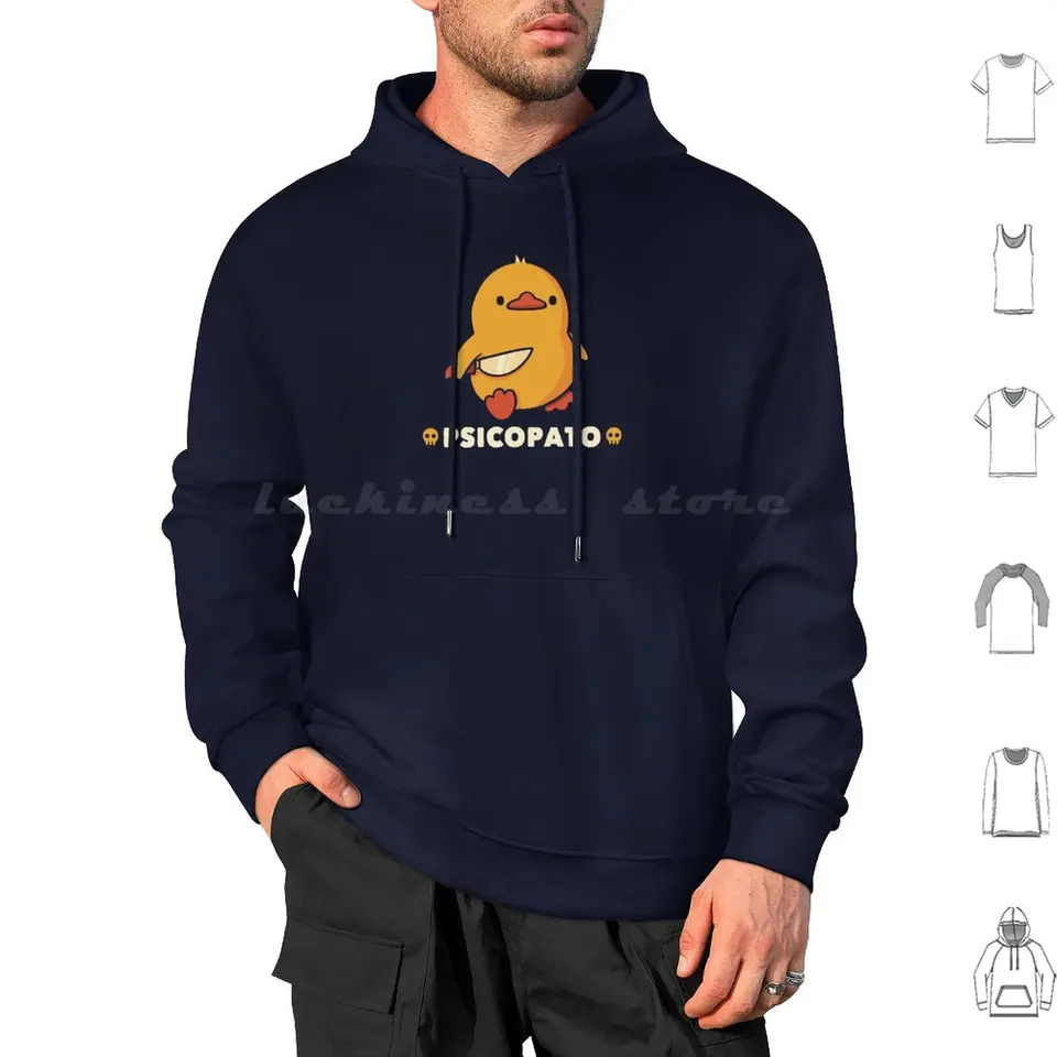 Psicopato Funny kačica od Tobe Fonseca mikiny s dlhým rukávom Ducks Psycho Duck Funny kačica násilníka kačica Bad Duck Bad Boy