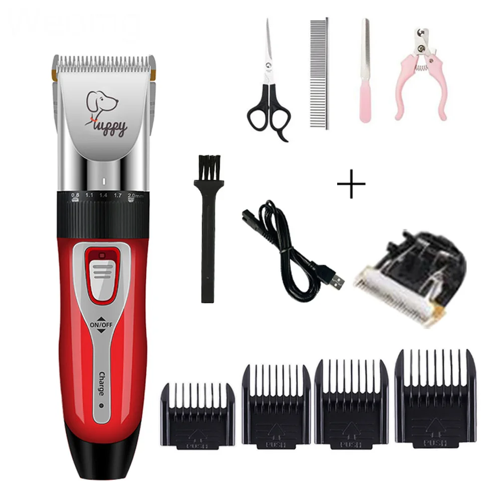 Psie mačka Clipper Clippers Clippers Grooming Haircut Haircut Pet holiaci strojček Plne nasadené domáce zvieratá Nabíjateľný profesionálny rezací stroj na holiaci strojček