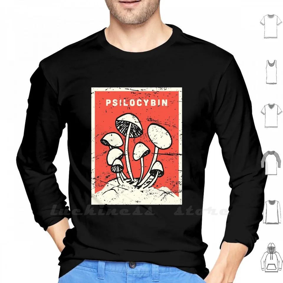 Psilocybin Shrooms - magické huby s dlhým rukávom tričko psilocybin psilocín psilocybe cubensis cubensis magické huby