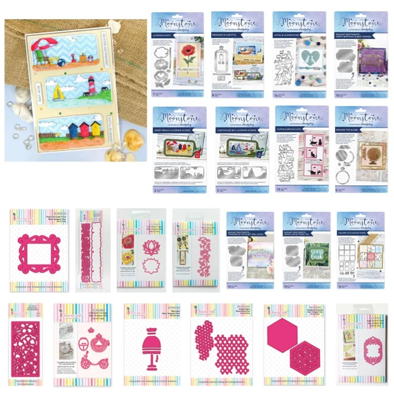 Psov mačka všetko najlepšie k narodeninám plážová fľaša lampa kovové rezanie matričiek silikónové pečiatky scrapbooking šablón Photo album karta DIY papier