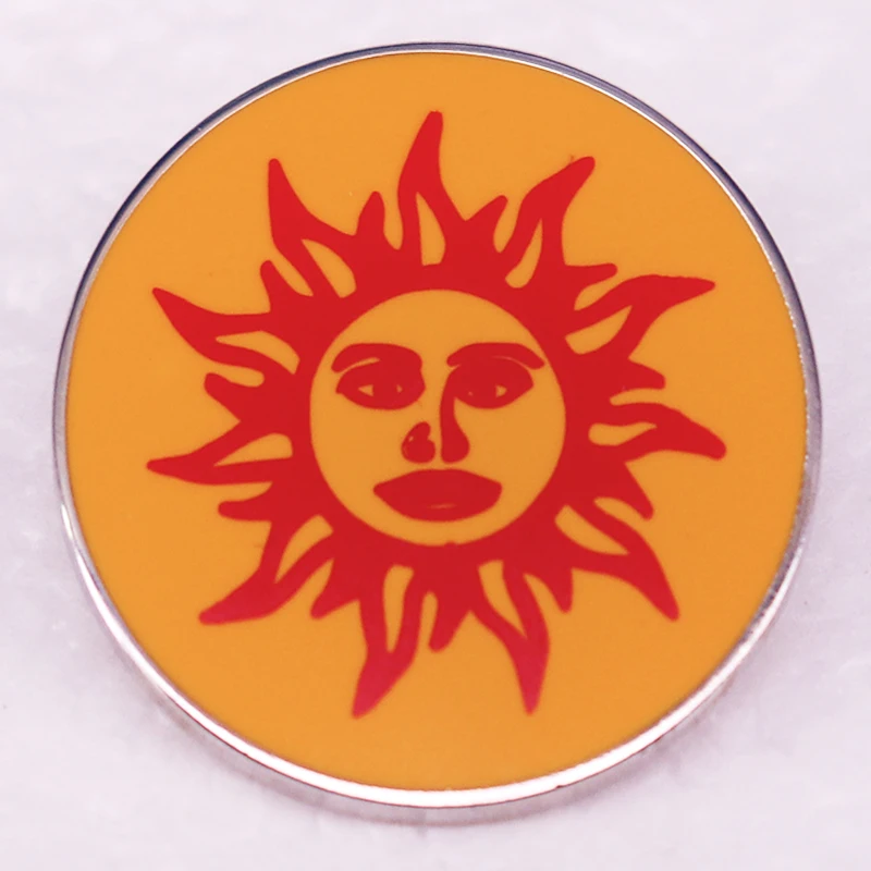 Psychedelic Orange Sunshine Badge