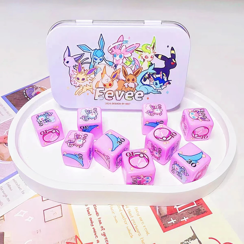 PTCG Pokemon Match Poškodenie Poškodenie počítadla v počítadle Road Hering Game Dice Eevee Sylveon Espeon Umbreon Darček Deviata vlna