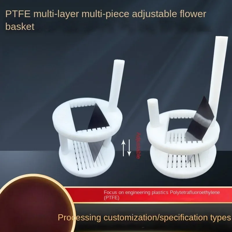 PTFE nastaviteľná výška ITO/FTO EVENICKÁ ŠPECKÁVANIE Vodiace sklenené čistiaci stojan Kyselina a kvetinový kôš odolný voči zásadám