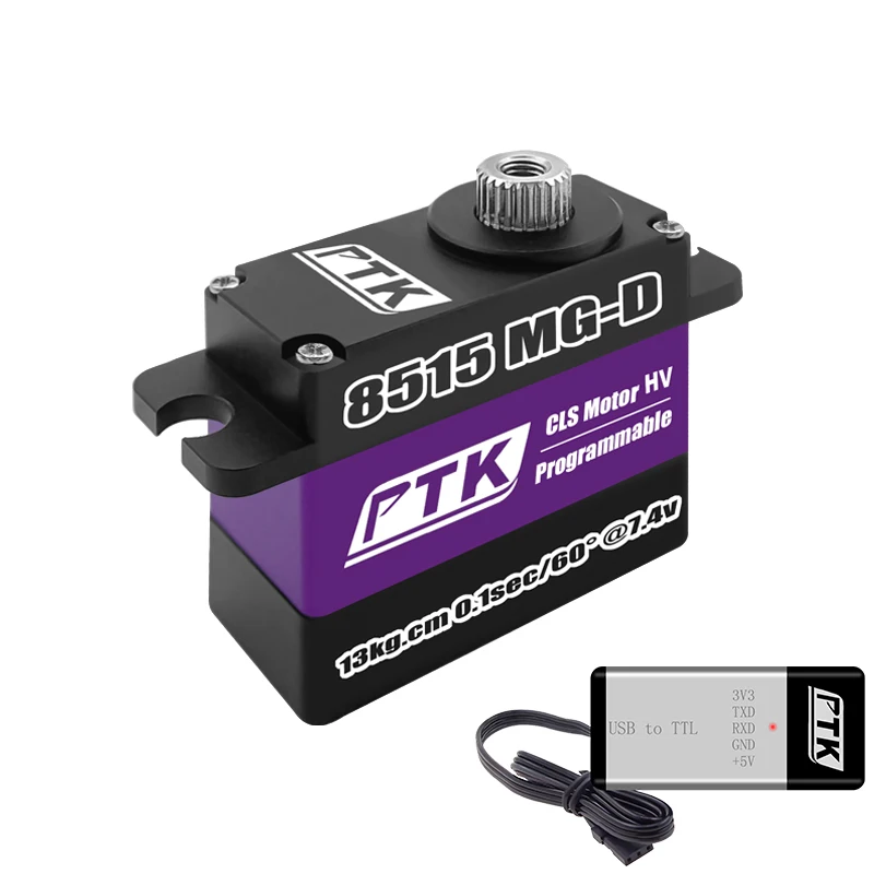 PTK 8515 servo mg-d 17g digitálny HV vysoký krútiaci moment 15 kg servo z nehrdzavejúcej ocele RC Model Model letún Fixné krídlo duté pohár Servo