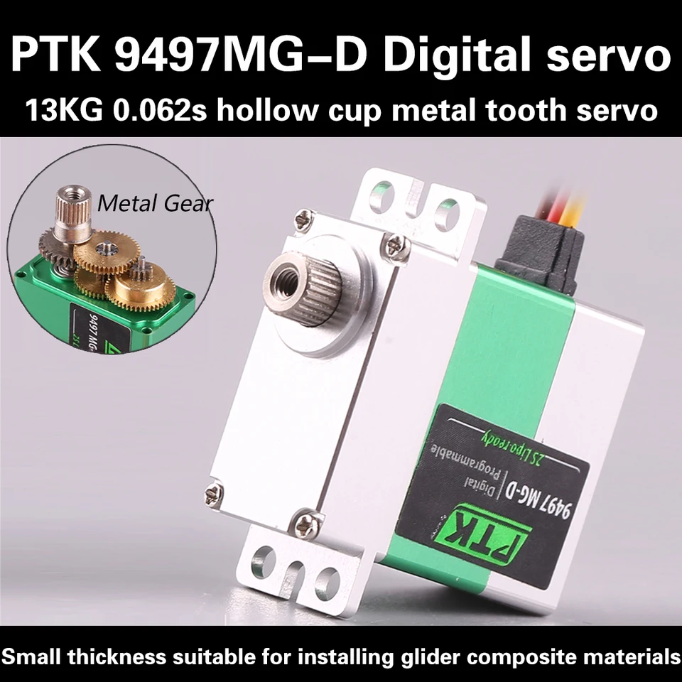 PTK 9497 SERVO MG-D 20G SIZE DIGITÁLNE SERVO Metal Gear Programovateľné 2S LiPo pripravené pre RC Helikoptér RC MODEL CAR AIR