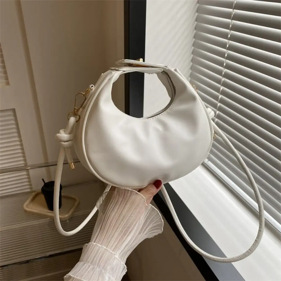 Pu Crossbody Bag Cast Ramele Minimalistická kabelka pevná farba dochádzajúce ramenné vrecko Dievčatá