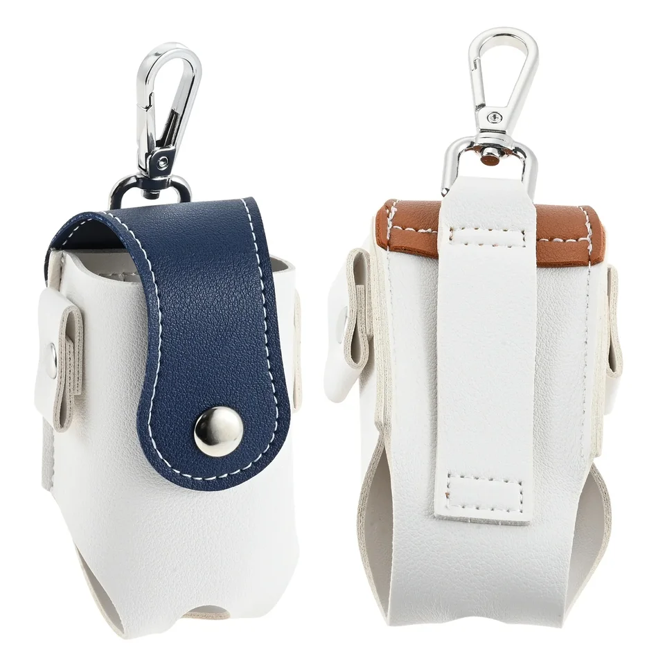 PU koža prenosná vonkajšia outdoorová mini golfová ochrana loptičiek prenášajte tašku na pás s kovovým keychainom, držať 2 golfové gule a 4 odpaliská