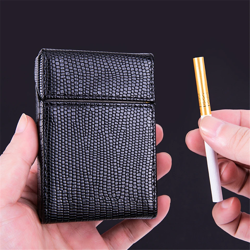 PU kožená textúra cigaru Cigar Módna prenosná držiak tabaku podrží 20 cigariet úložná skrinka pre mužov