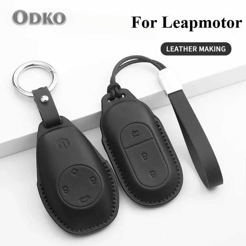 PU kožené auto diaľkové krytiny krytu kľúča pre lapmotor T03 S01 C11 pre 2023 LeapMotor C01 T03 S01 C11 skokový motor bezkľúčový FOB FOB
