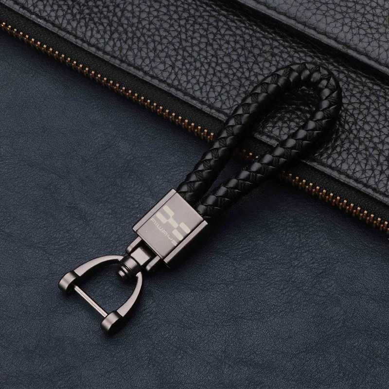 PU kožené spletené lano kľúče prívesok Keychain Key Auta