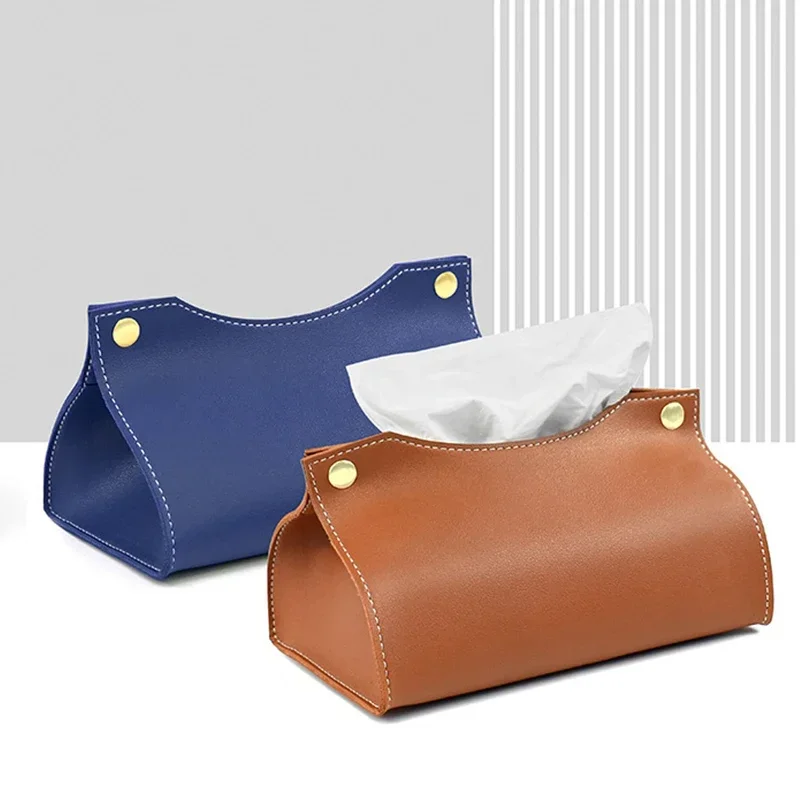 PU kožené tkanivové krabičky Obývacia izba Spálňa Tissue Box Decoration Kitchen Desktop Nordic Domov držiak na obrúsky Veľký úložný box