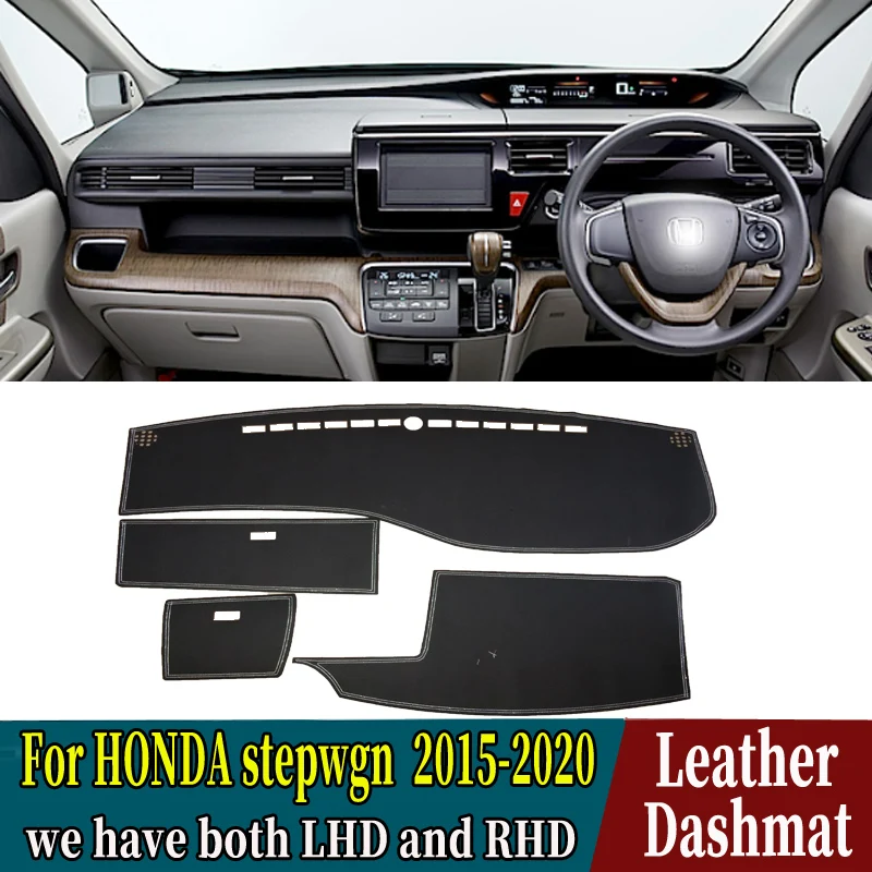 PU Leather Dashmat Dashboard Cover Mat Car-Styling Accessories for Honda Step Wagon Stepwgn G5 PR 2016 2017 2018 2020 2021 RHD