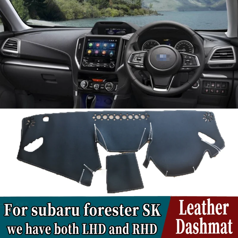PU Leather Dashmat Dashboard Cover Mat Carpet Custom Styling Accessories pre Subaru Forester SK G5 2019 2020 2021 2022 RHD