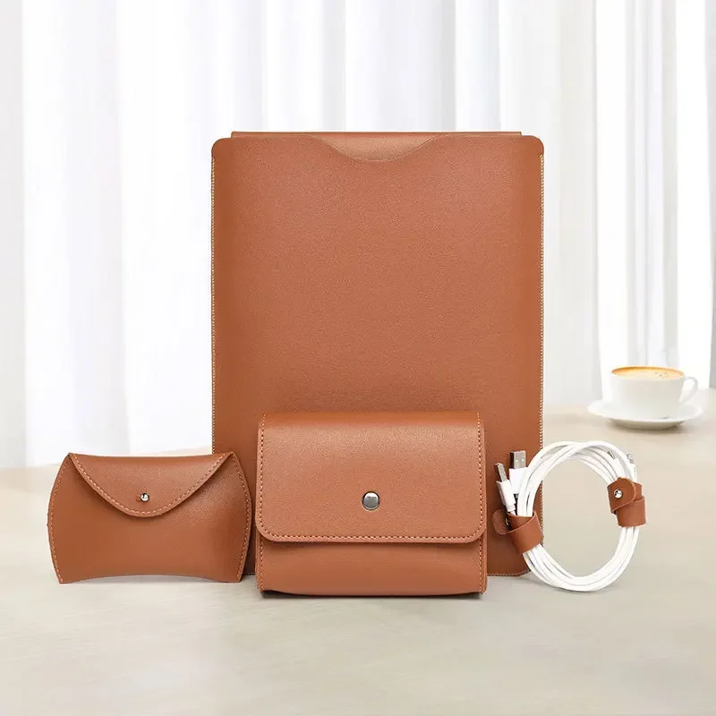 PU prenosný vrecko na rukáv pre fonda MacBook Air 13 Case 2020 A2337 M1 PRO 14 16 2021 Vodotesný krycí počítač počítačový taška 15 12 11 palcov