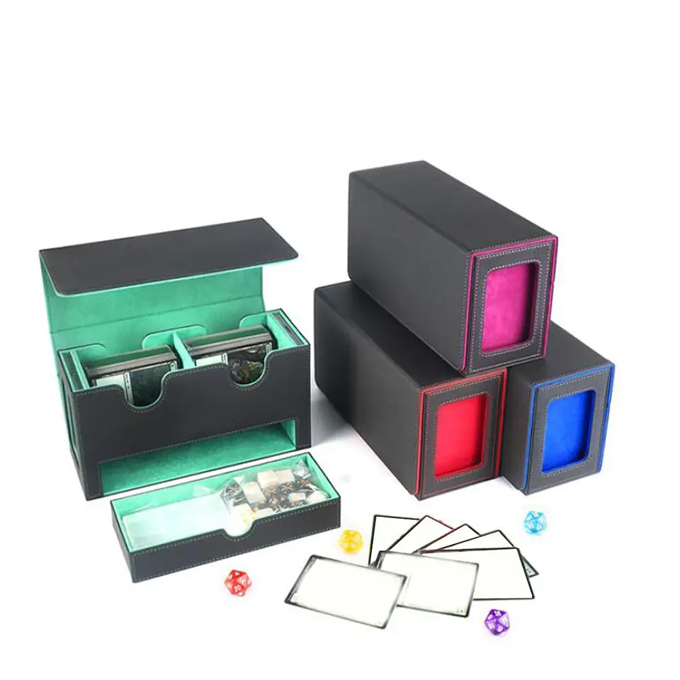 PU Strong Magnetic Double Grid Side Vložka Kartové tehlové okno s kockami veľkou zásuvkou herná karta Ball Star karta displeja karta