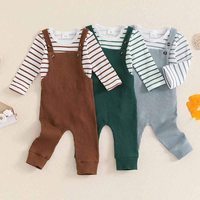 Pudcoco Dojčenské deti Dievčatá Dievčatá Dievčatá pádové oblečenie s dlhým rukávom Prstene tlačia Romper + Metrys Set Clothes 0-18M