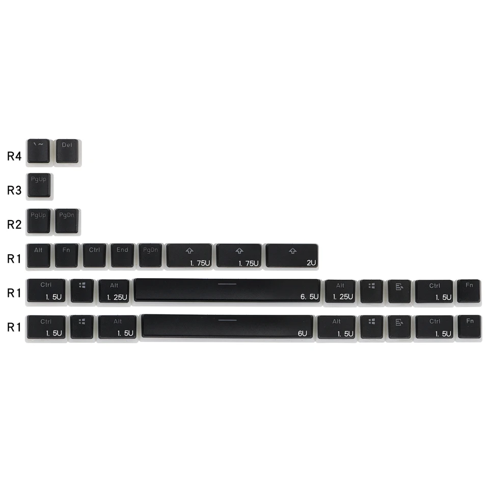 Pudding PBT Doubleshot podsvietenie Keycap čierny pre Corsair Strafe K65 K70 Logitech G710+ Razer Blackwidow Ultimate BlackWid